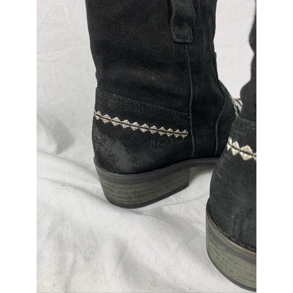 Musse & Cloud Black And Metallic Silver Embroidered Ginger Ankle Boots Bootie - Picture 12 of 12